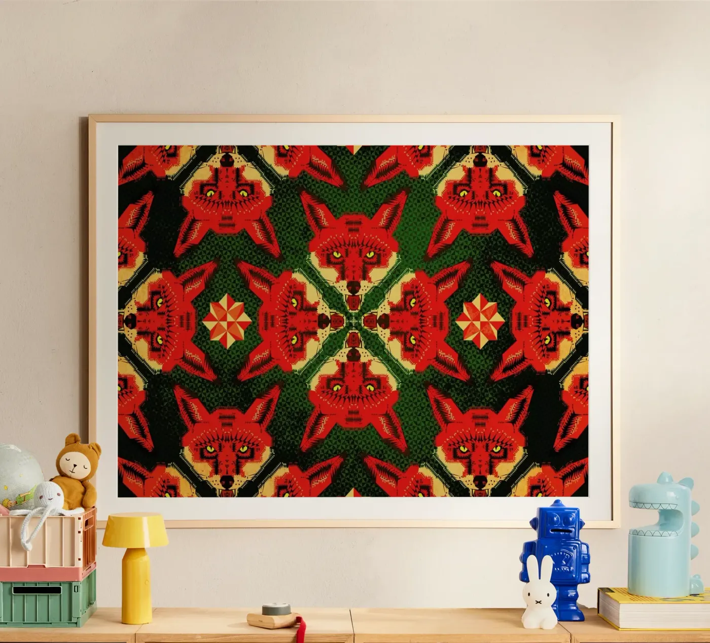 Geometric Fox Pattern poster da Chobopop