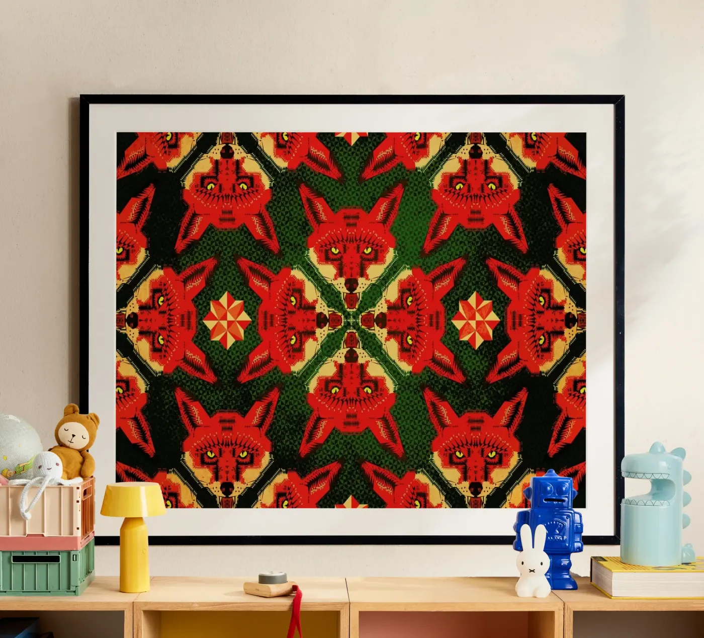 Geometric Fox Pattern poster da Chobopop