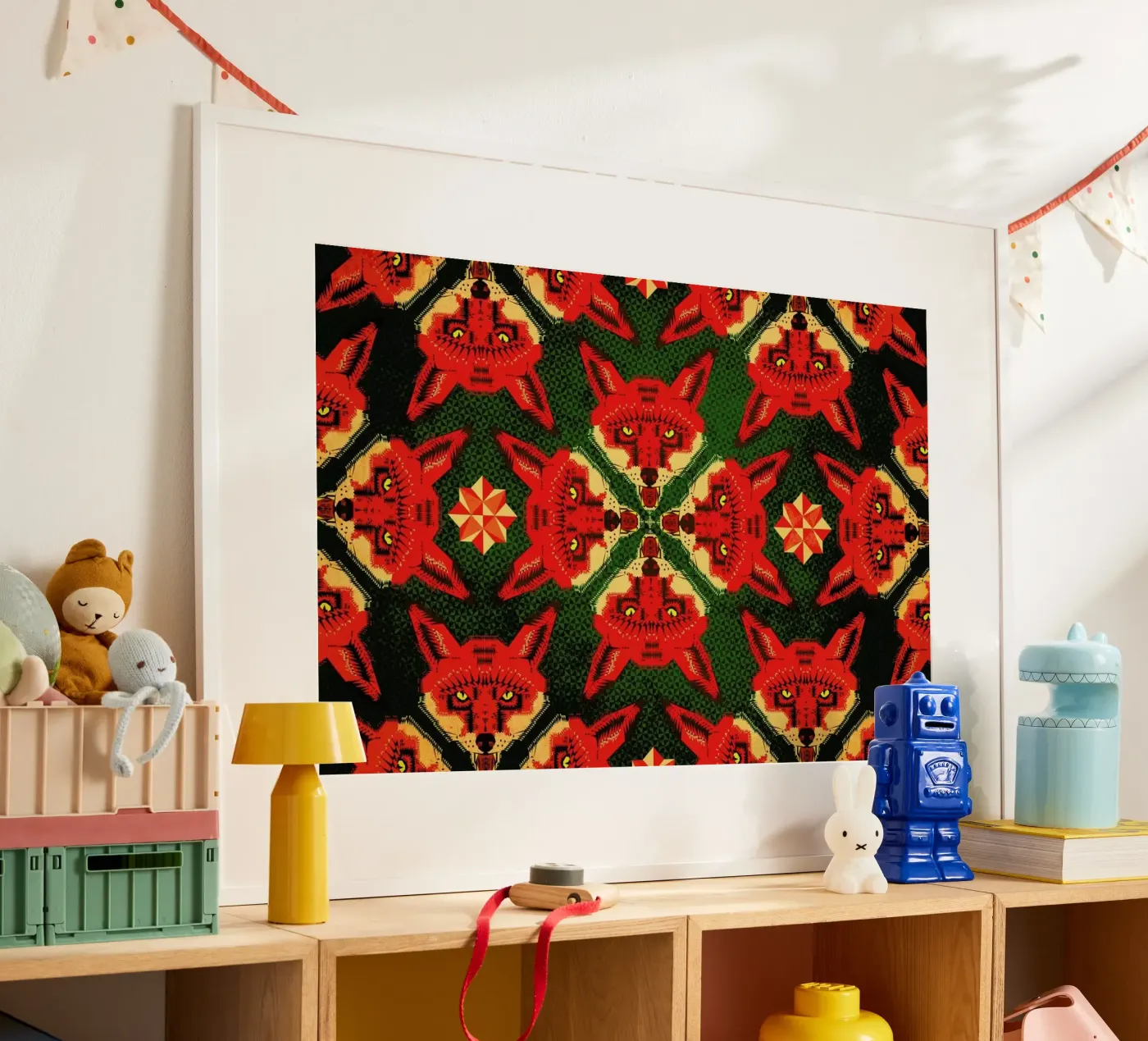 Geometric Fox Pattern poster da Chobopop