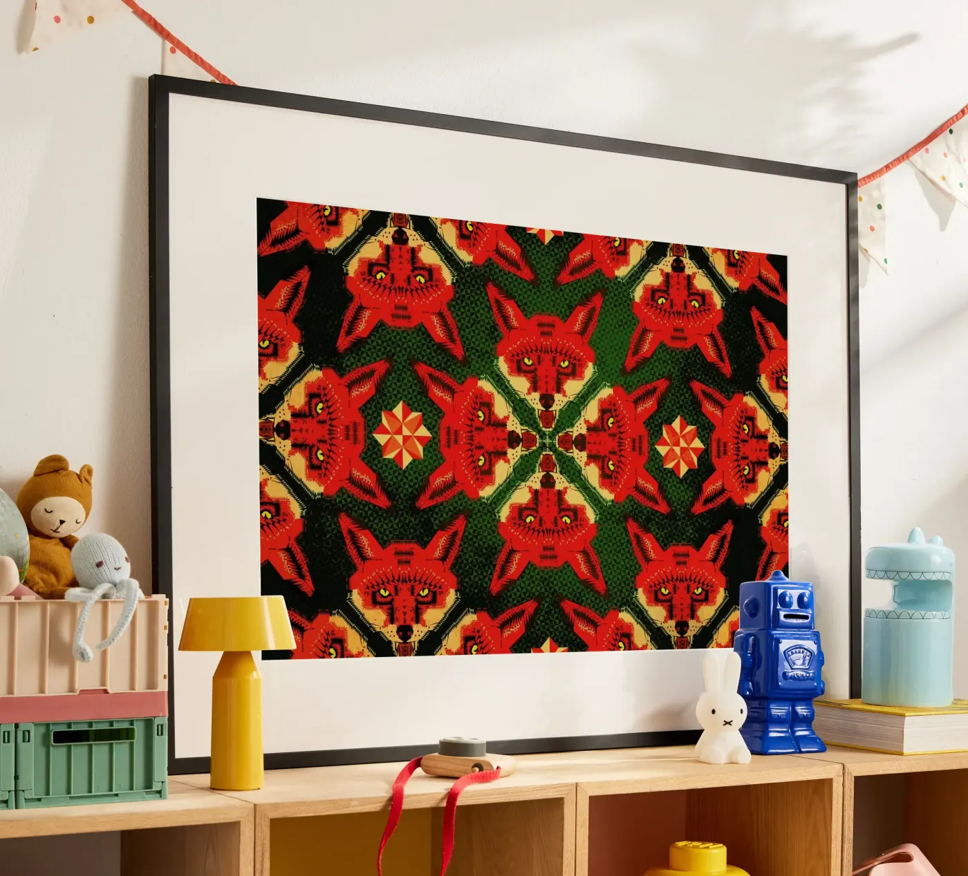 Geometric Fox Pattern poster da Chobopop