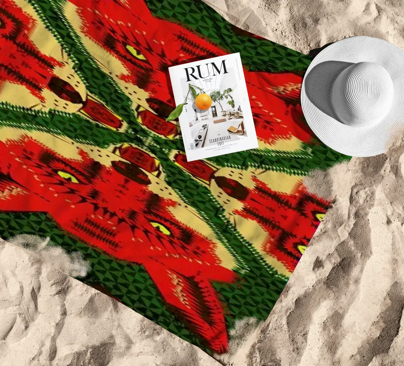 Geometric Fox Pattern serviette de plage de Chobopop