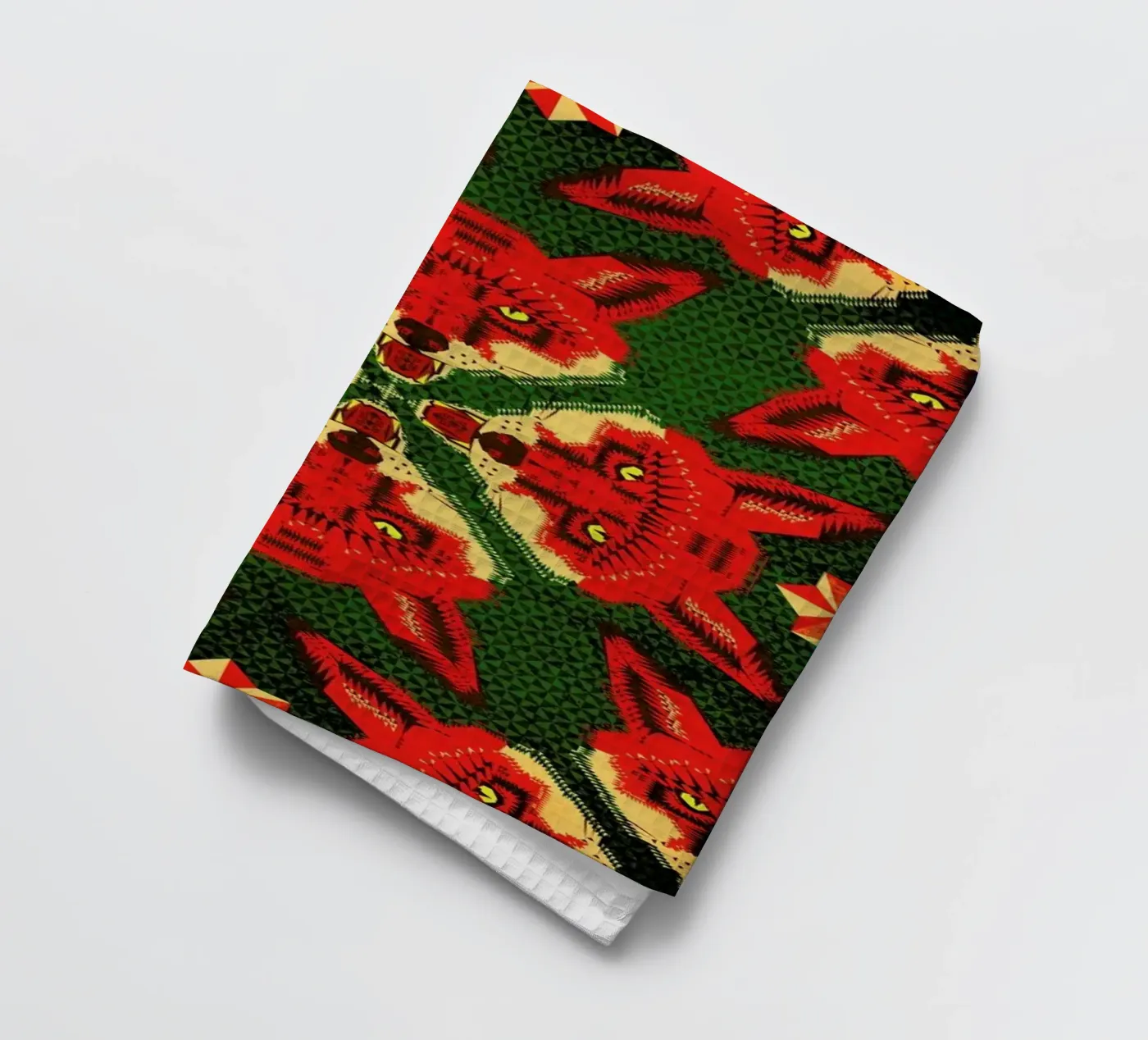 Geometric Fox Pattern Geschirrtuch von Chobopop