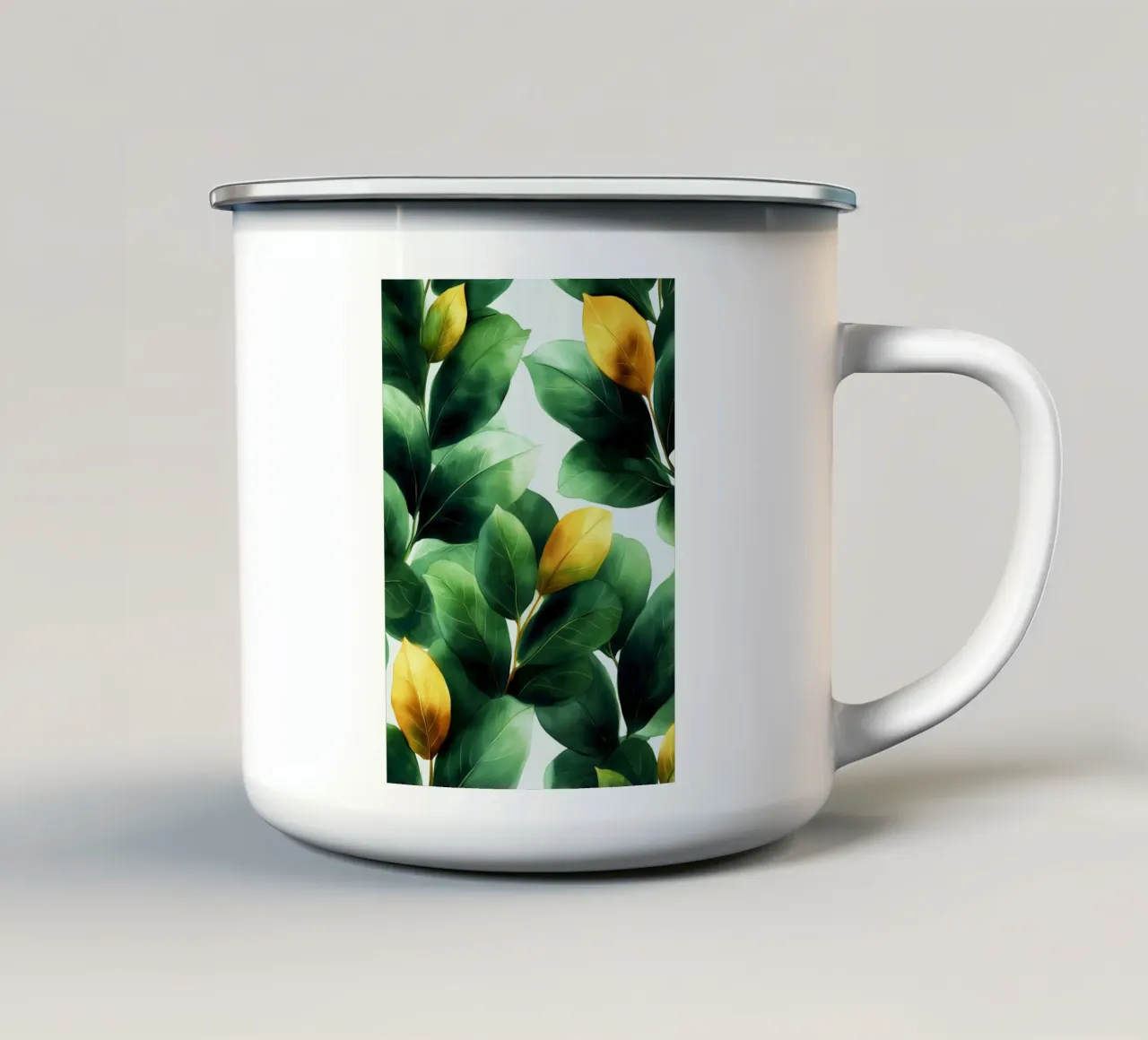 Foglie verdi tropicali tazza in smalto da Justyna Jaszke JBJart
