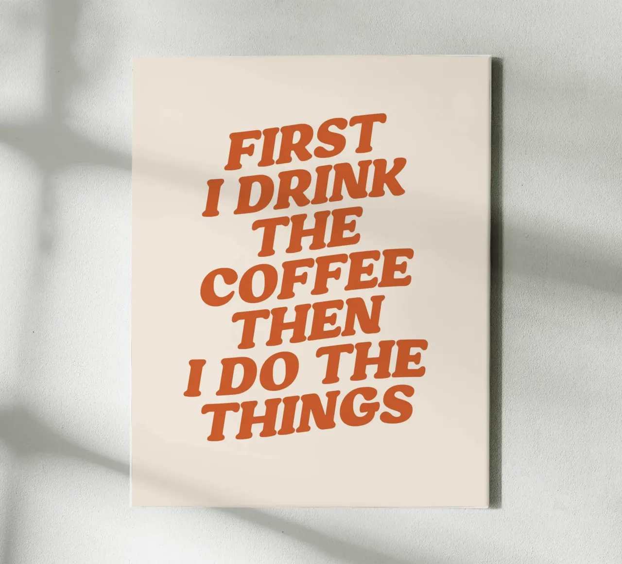 Kaffee erstes Zitat, Cafe, Kaffeeliebhaber Leinwand mit Schattenfugenrahmen von pdigitalprints