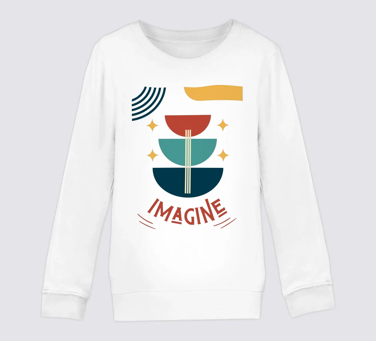 Imagine - arte astratta geometrica colorata felpa bambino da Happy Mind Art