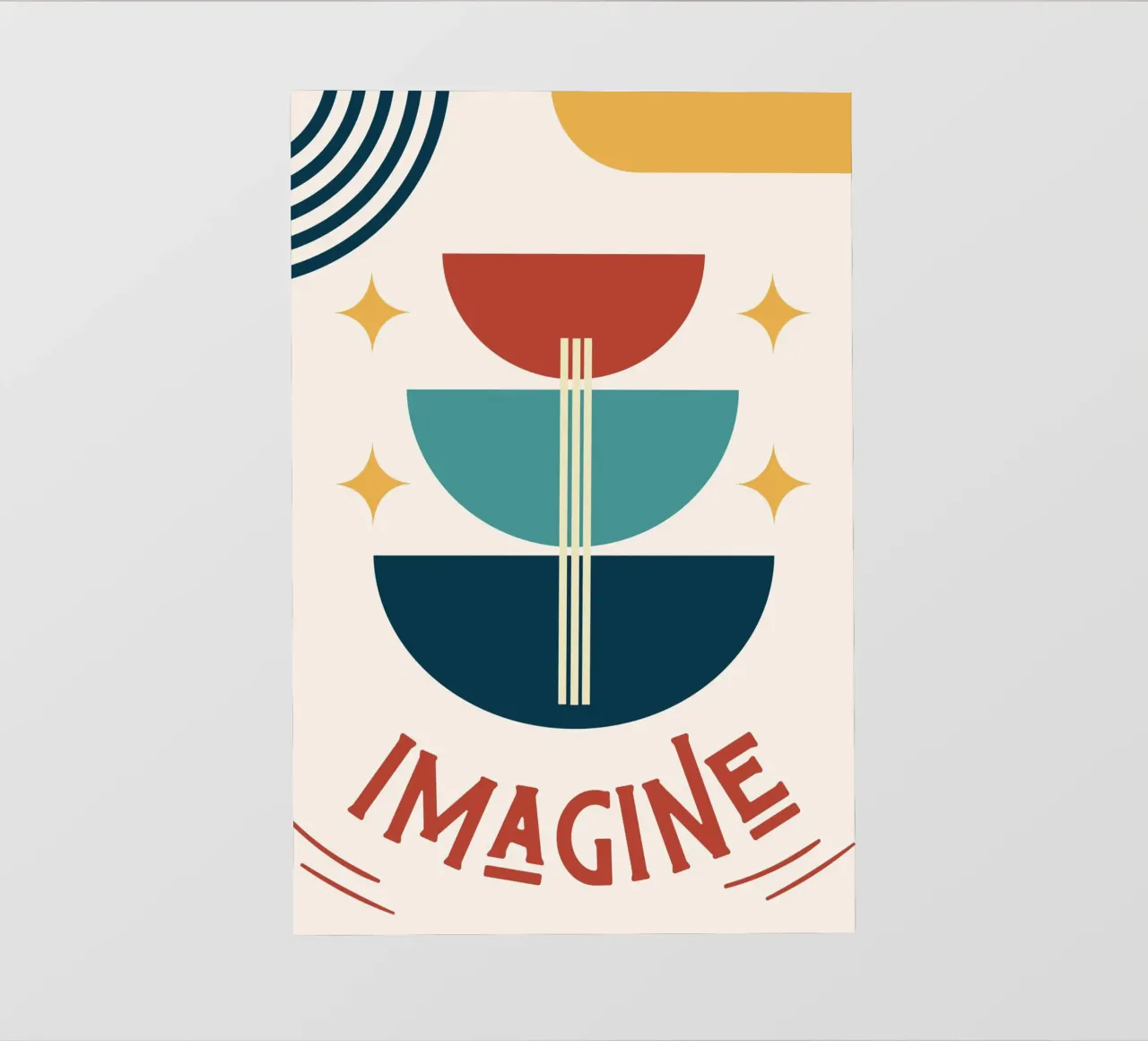 Imagine - arte astratta geometrica colorata pellicola backlit da Happy Mind Art