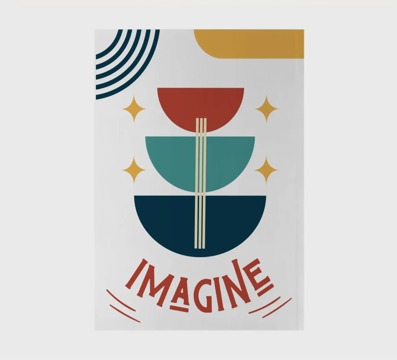 Imagine - colorful geometric abstract art notebook by Happy Mind Art