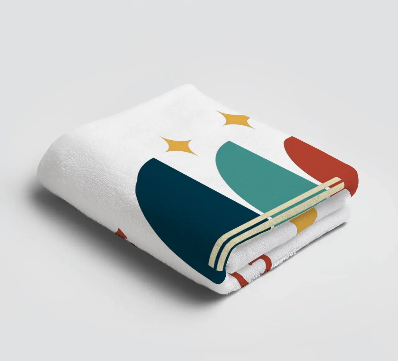 Stel je voor - kleurrijke geometrische abstracte kunst badhanddoek van Happy Mind Art