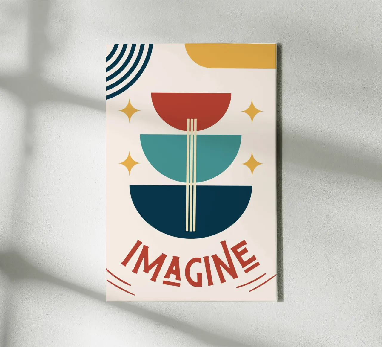 Imagine - colorful geometric abstract art canvas by Happy Mind Art