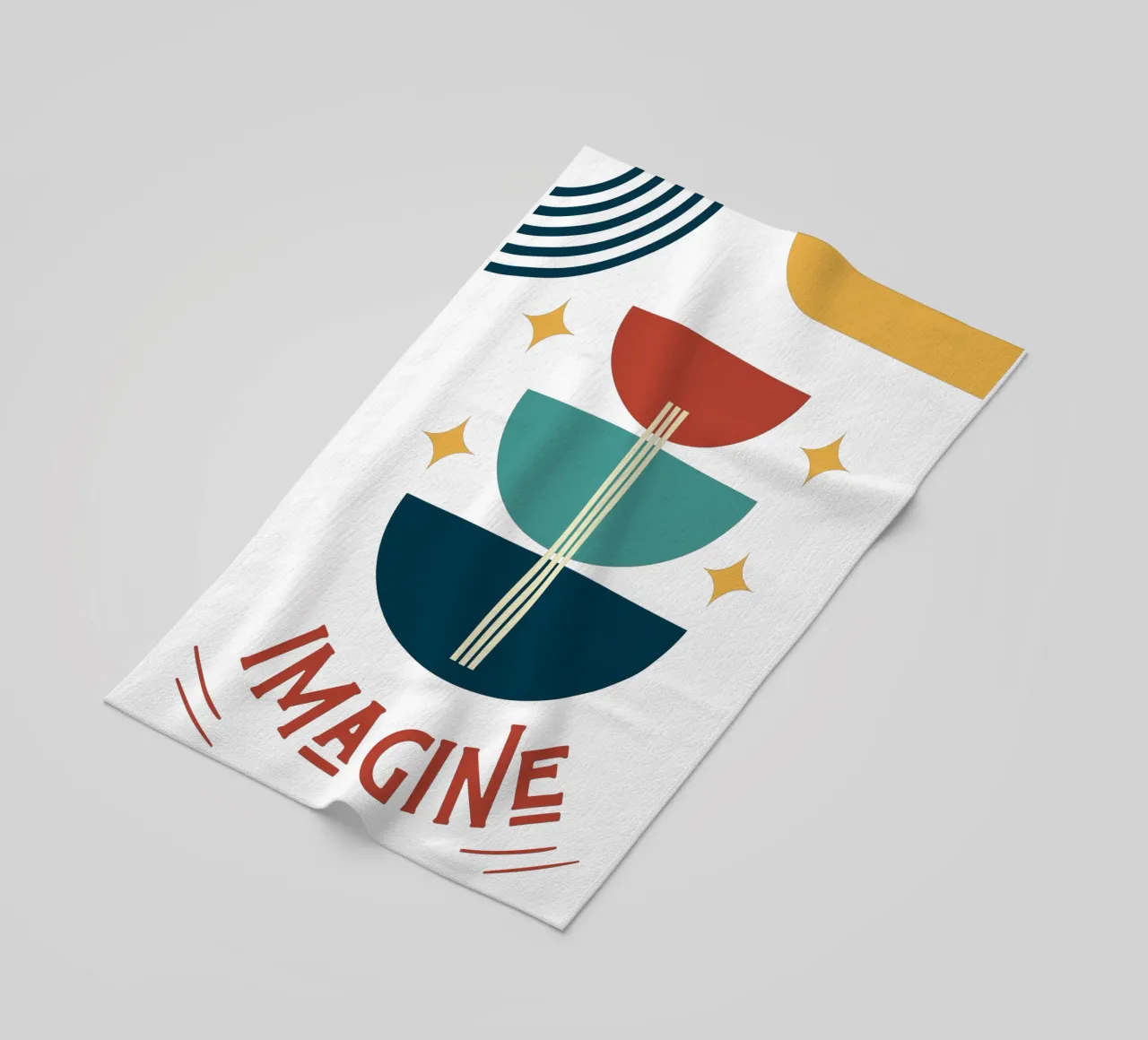 Imagine - arte astratta geometrica colorata telo mare da Happy Mind Art