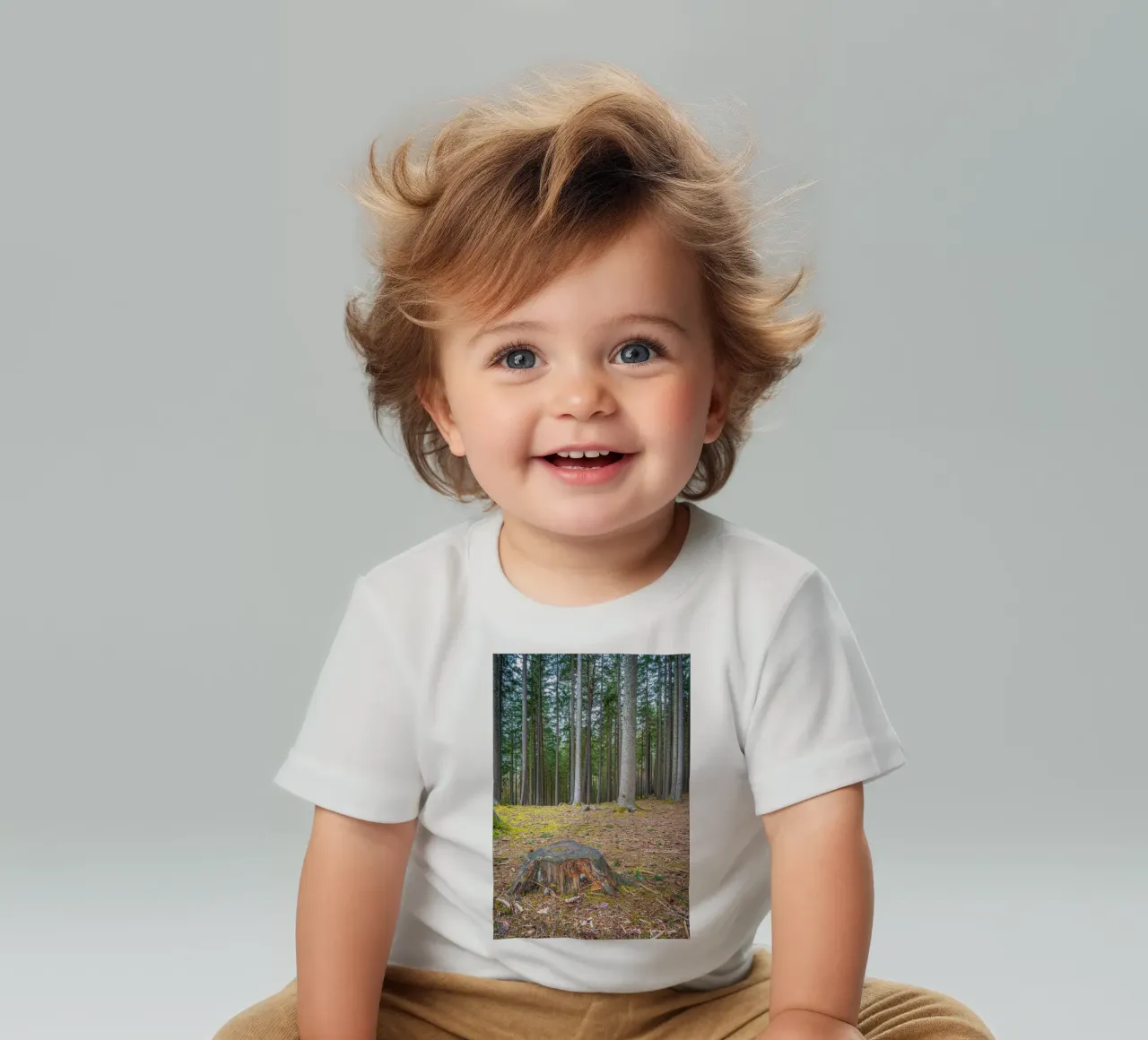 Ceppo di albero in una fitta foresta di conifere maglietta neonato da Marcus Beckert | Fotografie
