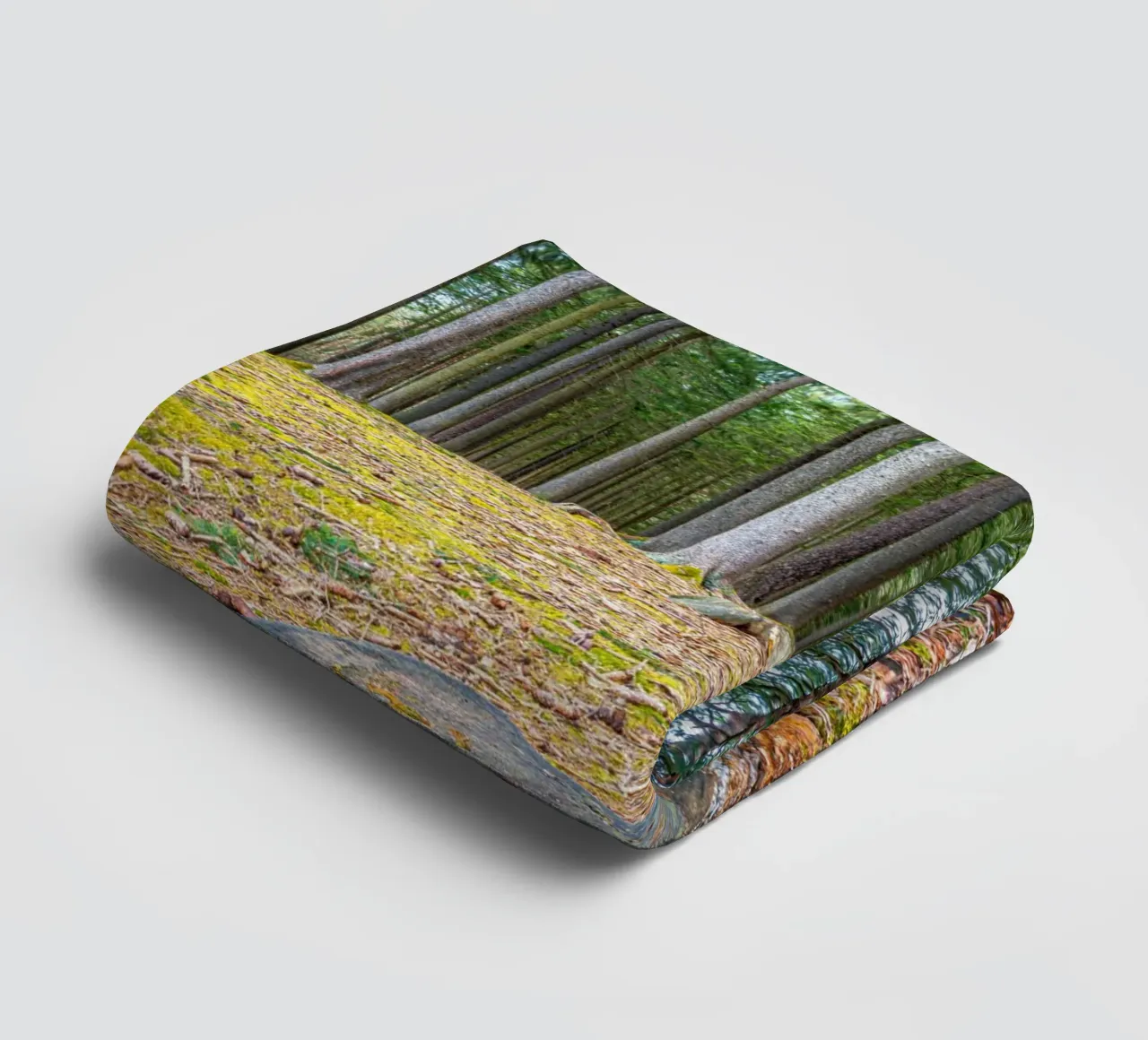 Tree stump in a dense coniferous forest towel by Marcus Beckert | Fotografie