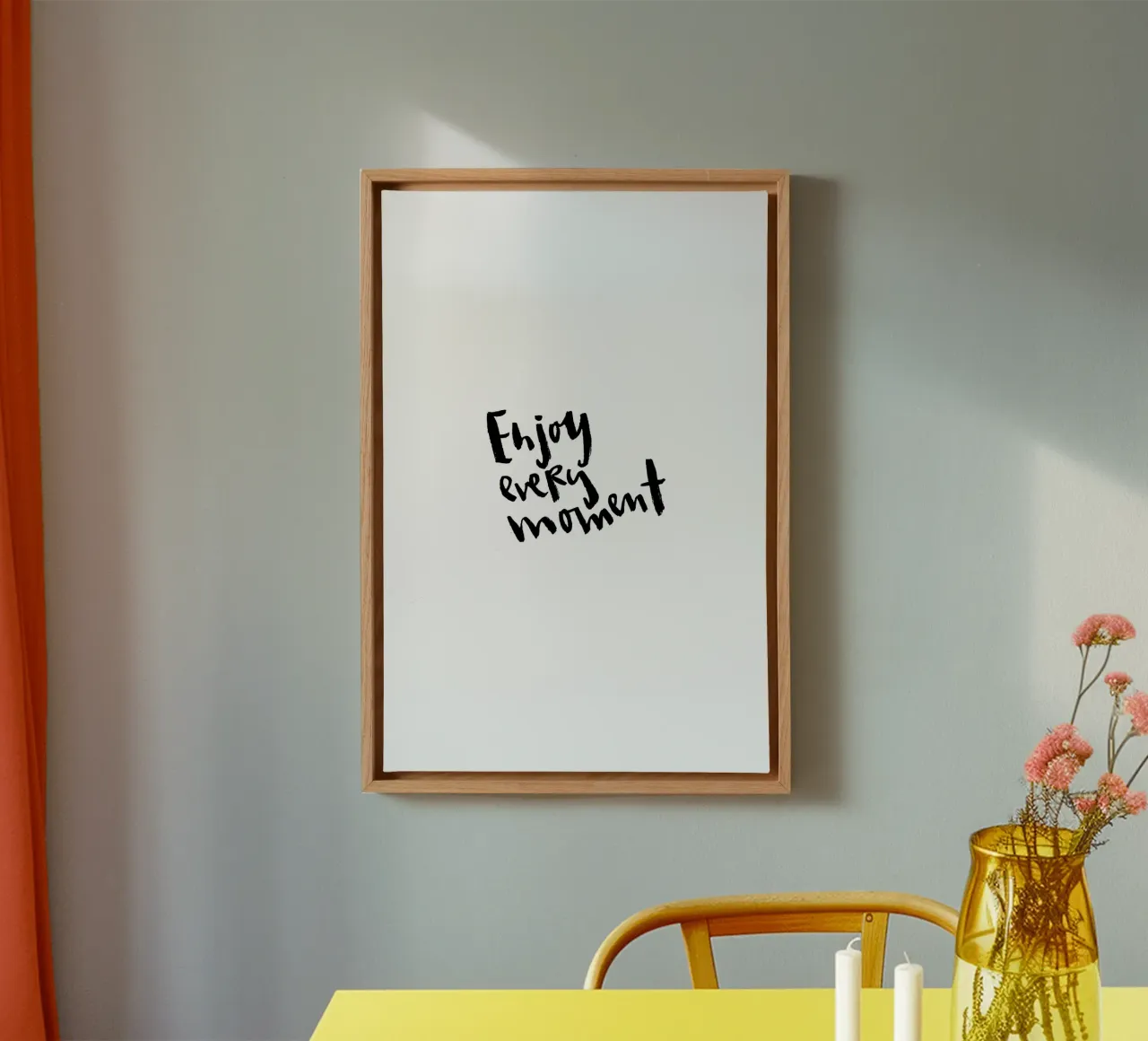 Enjoy Every Moment tela con Cornice a cassetta da Brushmeetspaper