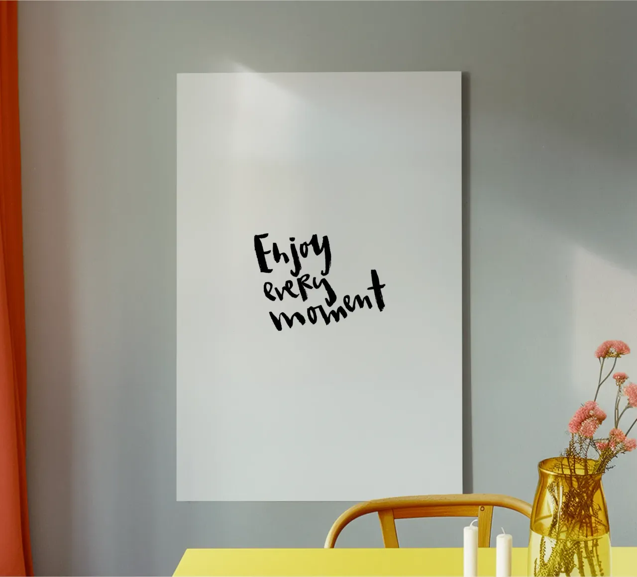 Enjoy Every Moment tela con Cornice a cassetta da Brushmeetspaper