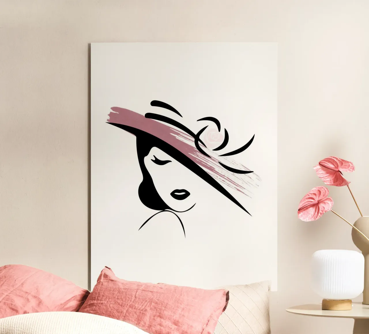 donna con cappello alluminio dibond da ArtDesign by KBK