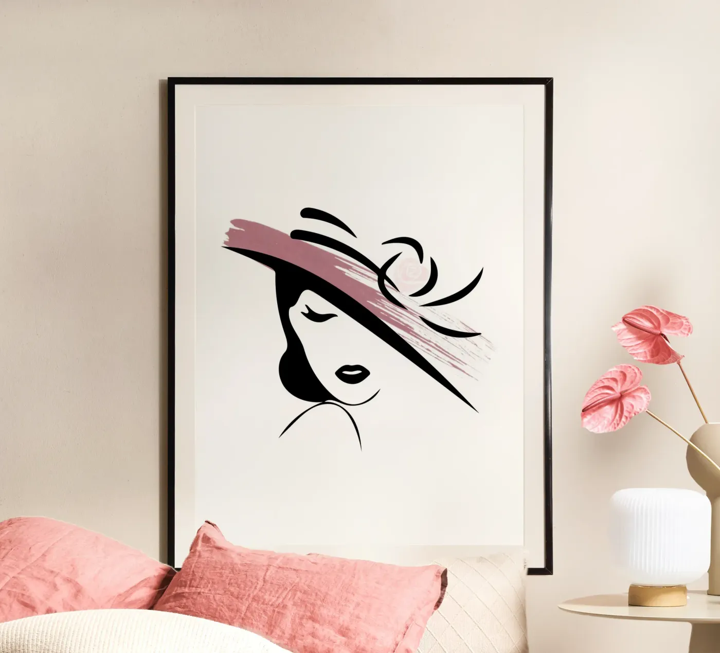 donna con cappello poster da ArtDesign by KBK