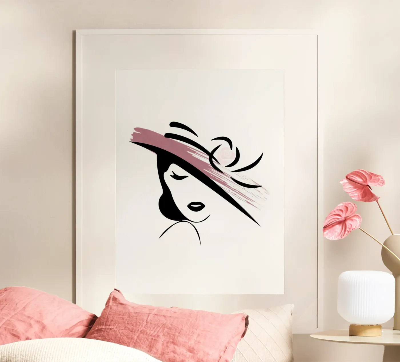 donna con cappello poster da ArtDesign by KBK