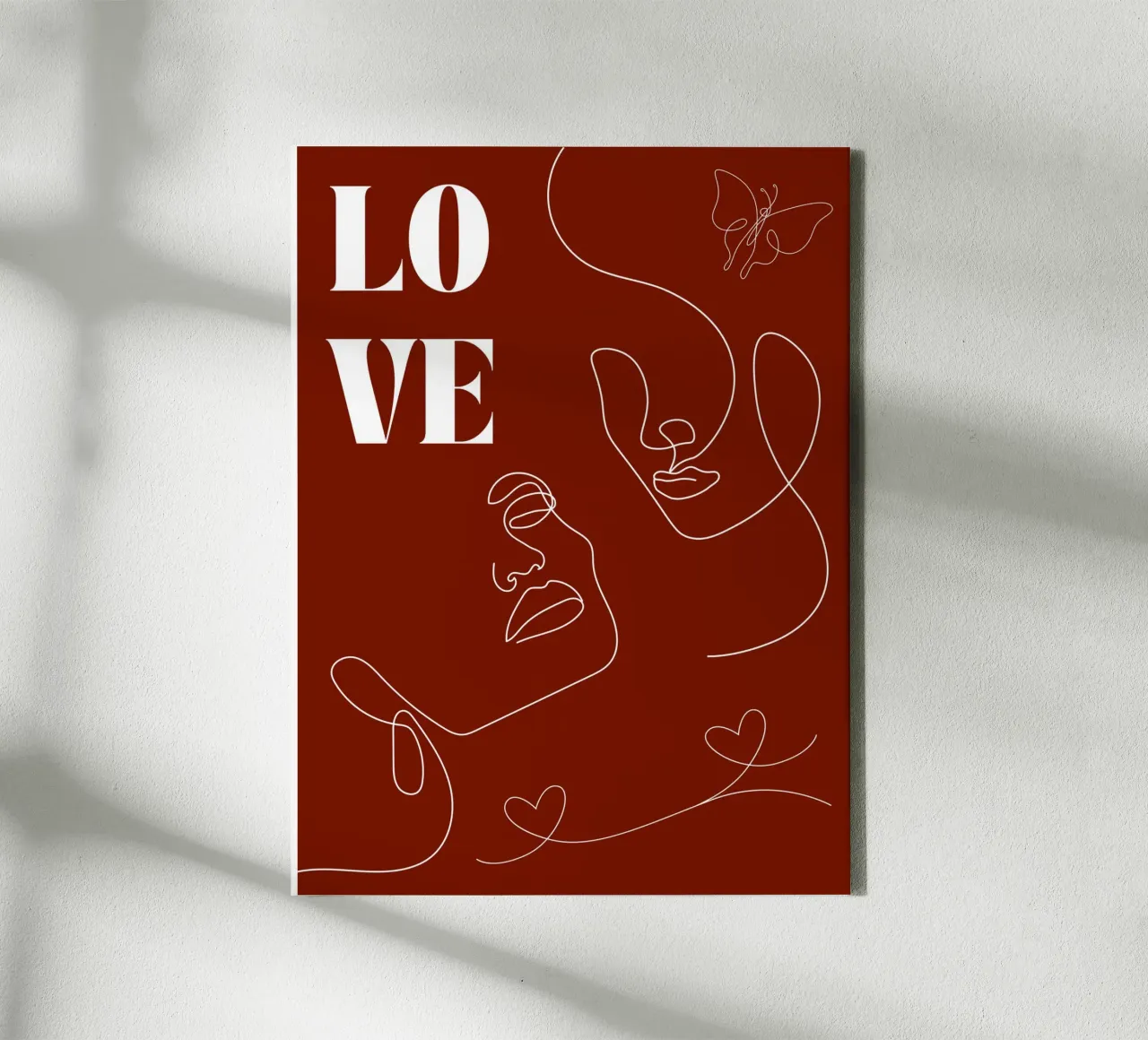 L'amour - un beau dessin au trait toile avec Caisse américaine de Happy Mind Art