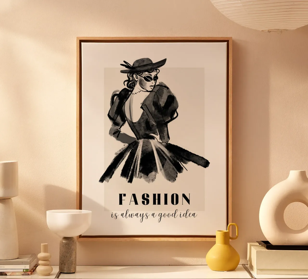 La moda è sempre una buona idea tela con Cornice a cassetta da ArtDesign by KBK