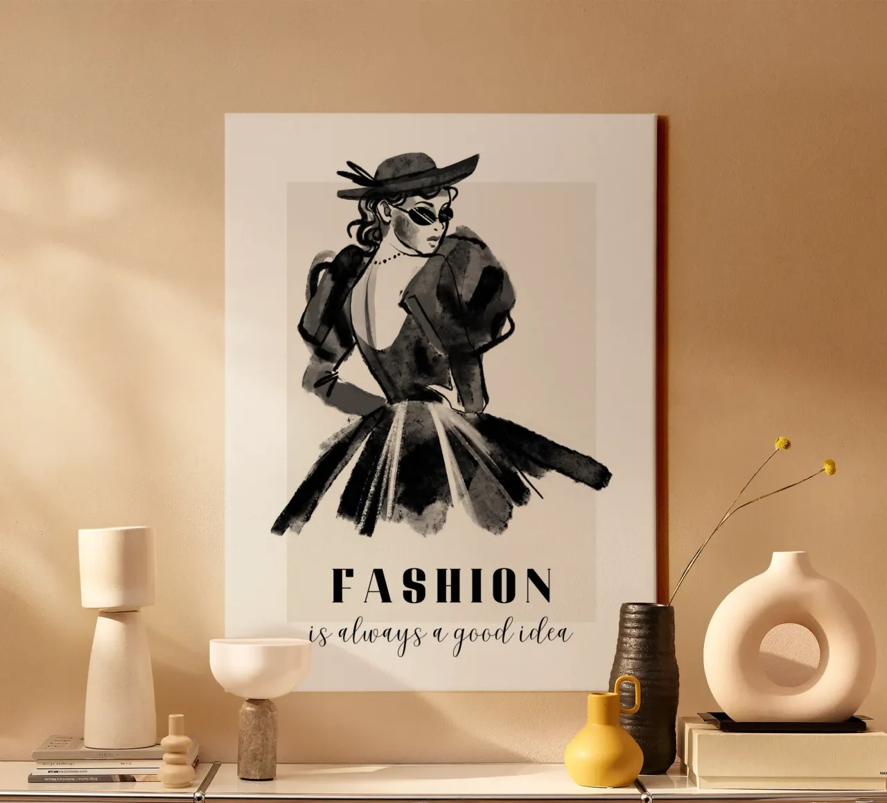 La moda è sempre una buona idea tela con Cornice a cassetta da ArtDesign by KBK