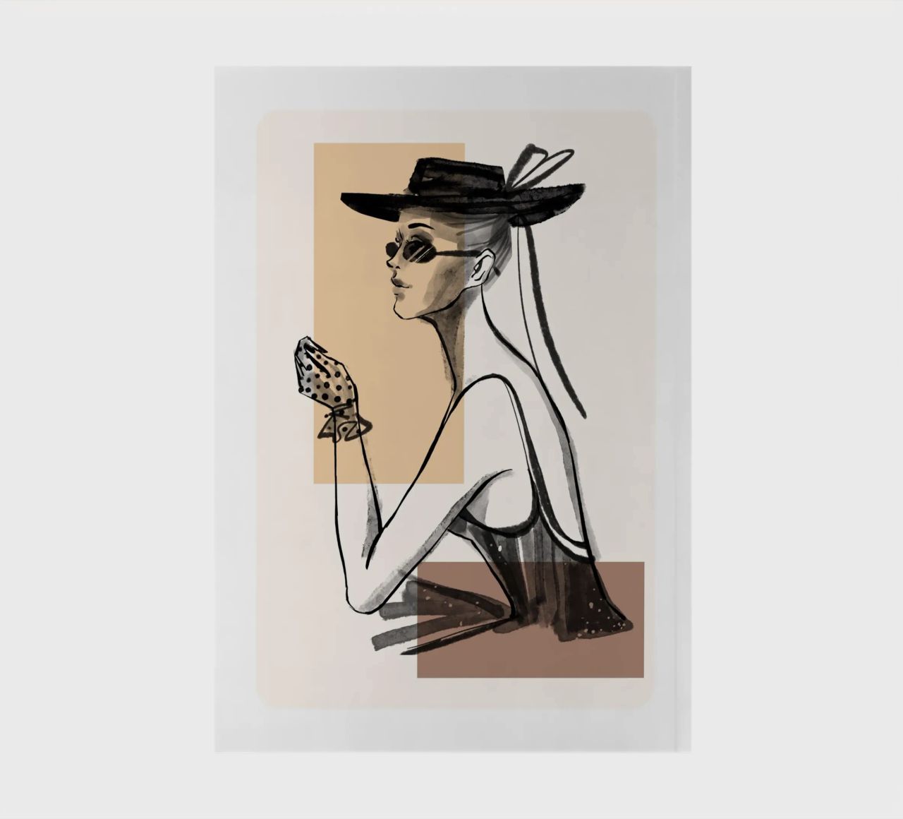 Woman with geometric shapes in the background notebook by ArtDesign by KBK