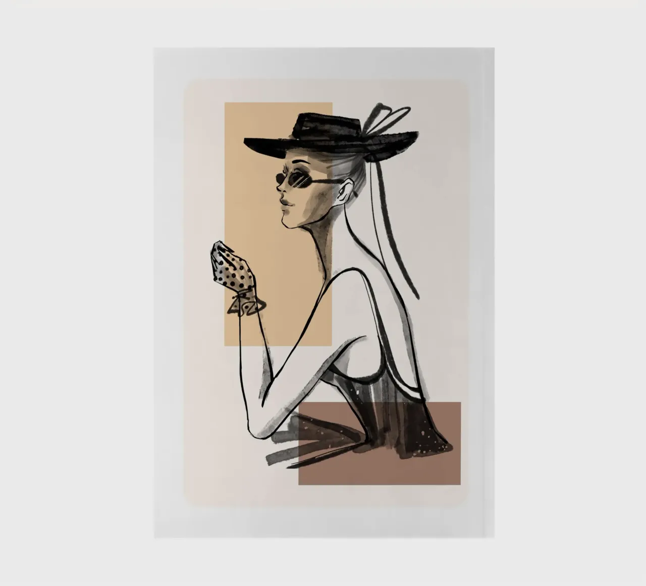 Frau mit geometrischen Formen im Hintergrund Notizbuch von ArtDesign by KBK