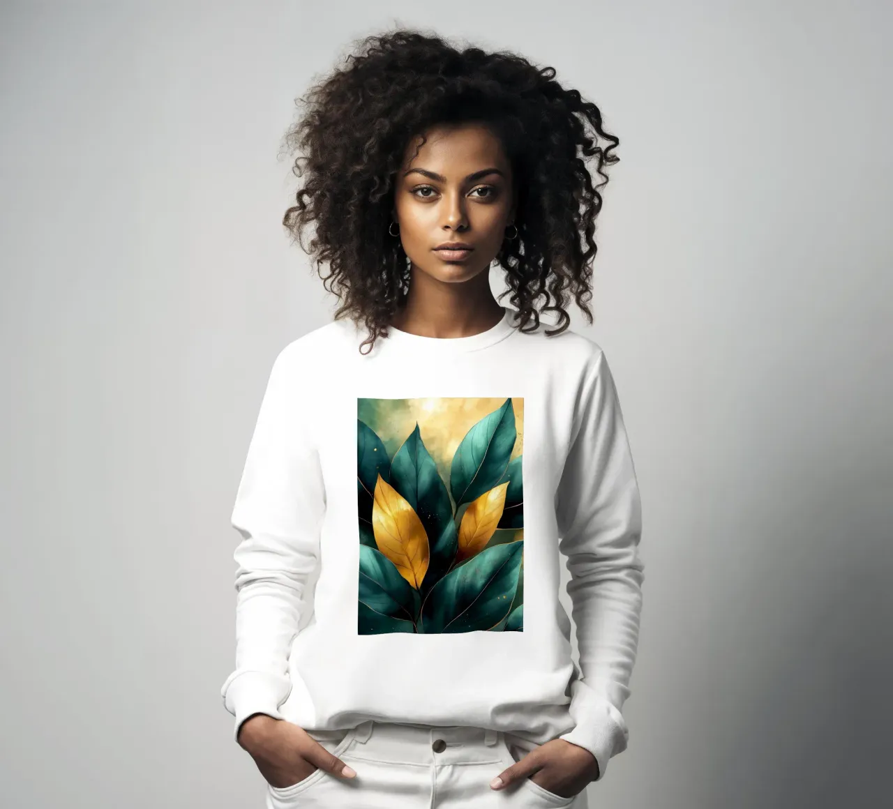 Foglie di flora tropicale arte felpa da Justyna Jaszke JBJart
