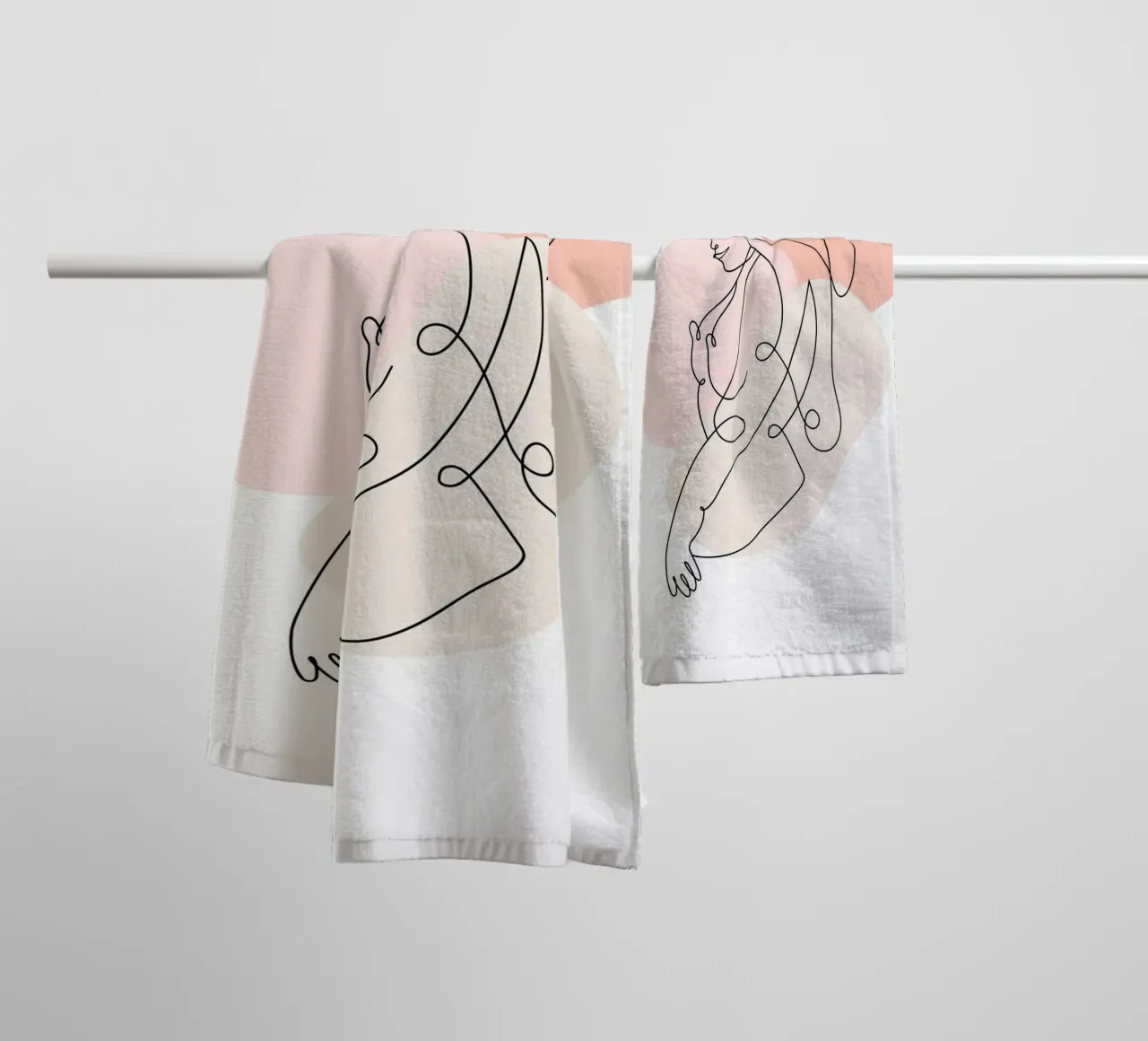 Femme de style Line Art II serviette de bain de ArtDesign by KBK