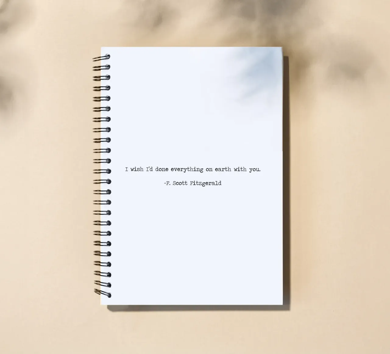 Wish Id done everything on earth with you F Scott Fitzgerald spiral notebook by Summer Soul Co. - Quotes