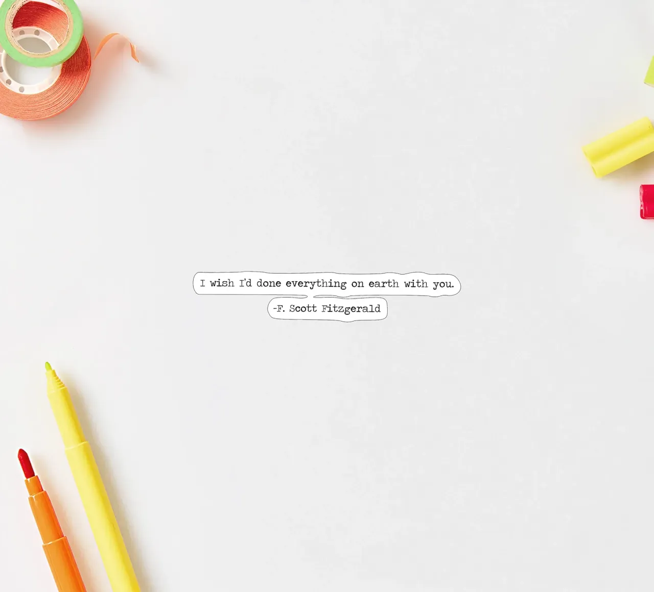 J'aurais aimé faire tout ce que j'ai fait sur terre avec toi F Scott Fitzgerald autocollant de Summer Soul Co. - Quotes