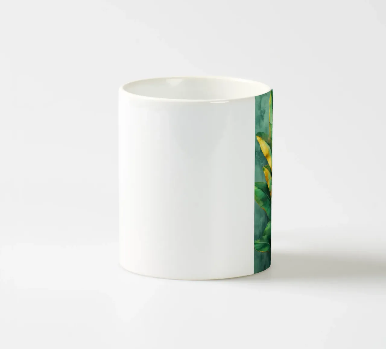 Bananenblätter tropische Flora Kunst Keramik Tasse von Justyna Jaszke JBJart