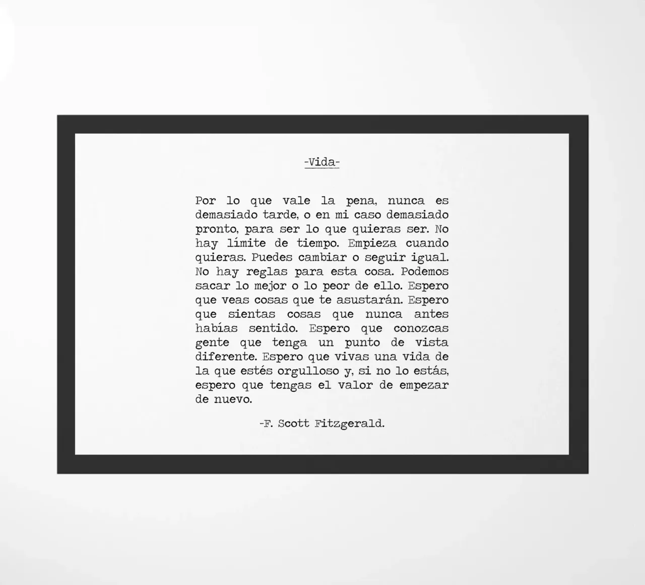 Per quello che vale, non c'è mai troppo F Scot Fitzgerald zerbino da Summer Soul Co. - Quotes
