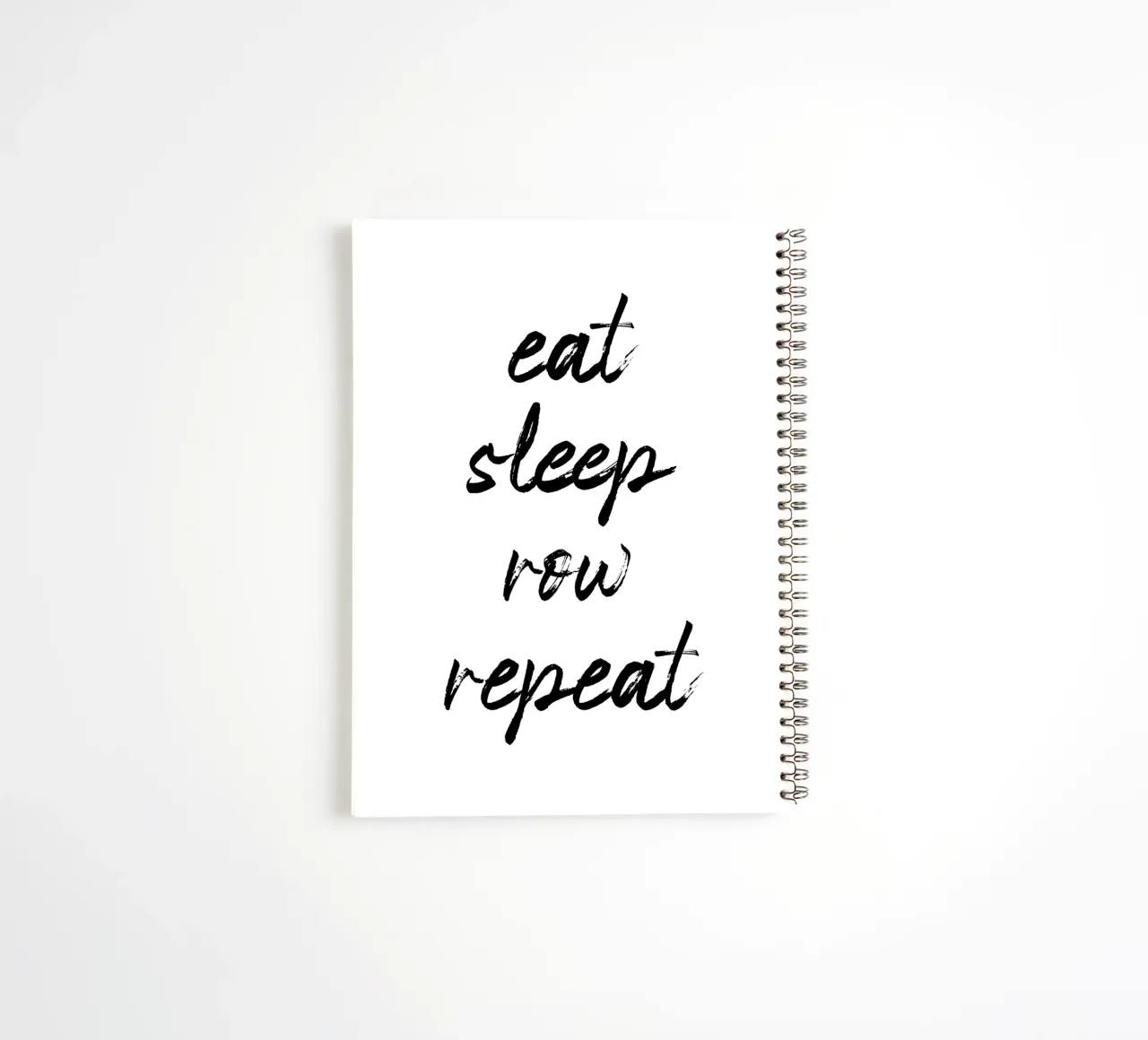 Eat Sleep Row Repeat Typography Word Art spiral notebook by Summer Soul Co. - Quotes