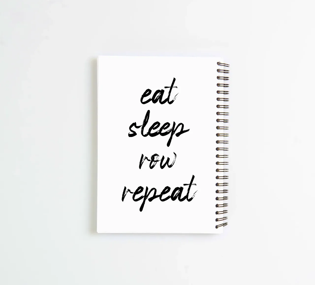 Eat Sleep Row Repeat Typography Word Art spiral notebook by Summer Soul Co. - Quotes