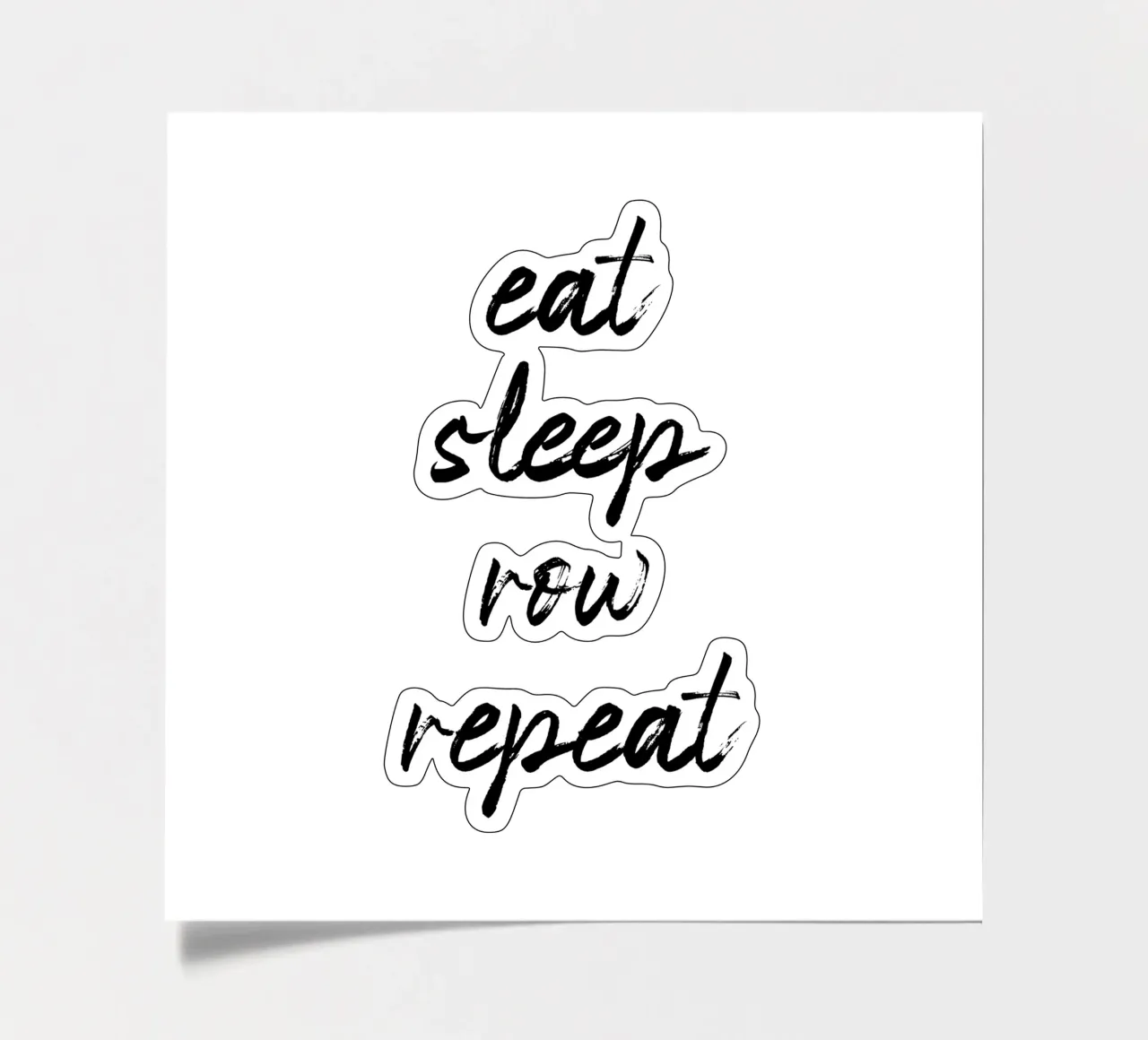 Eat Sleep Row Repeat Typography Word Art sticker sheet by Summer Soul Co. - Quotes