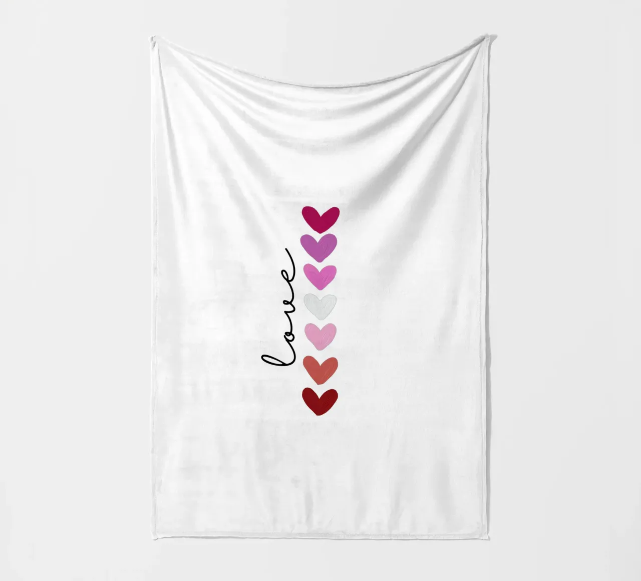Scritte d'amore con cuori colorati coperta in pile da ArtDesign by KBK