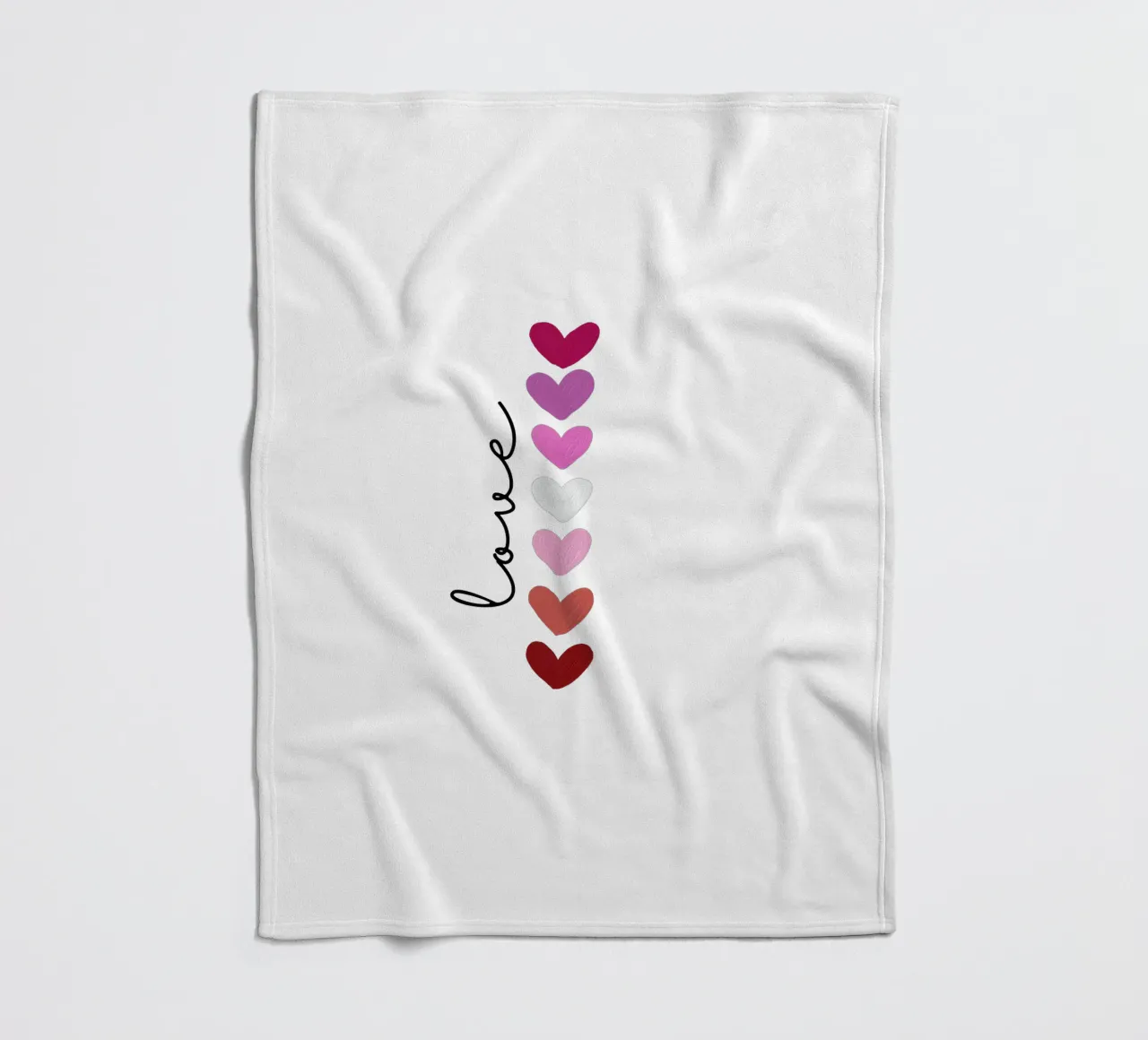 Scritte d'amore con cuori colorati coperta in pile da ArtDesign by KBK