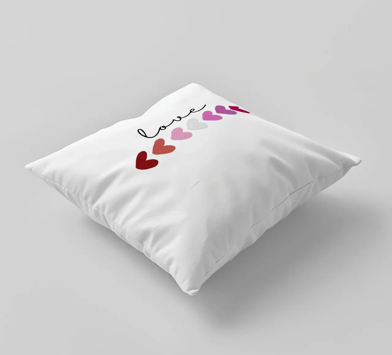 Scritte d'amore con cuori colorati cuscino da ArtDesign by KBK