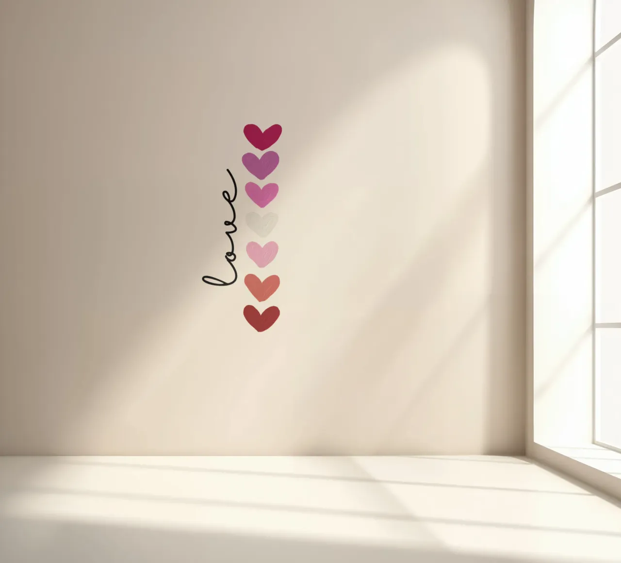 Love lettering with colourful hearts photo wallpaper by ArtDesign by KBK