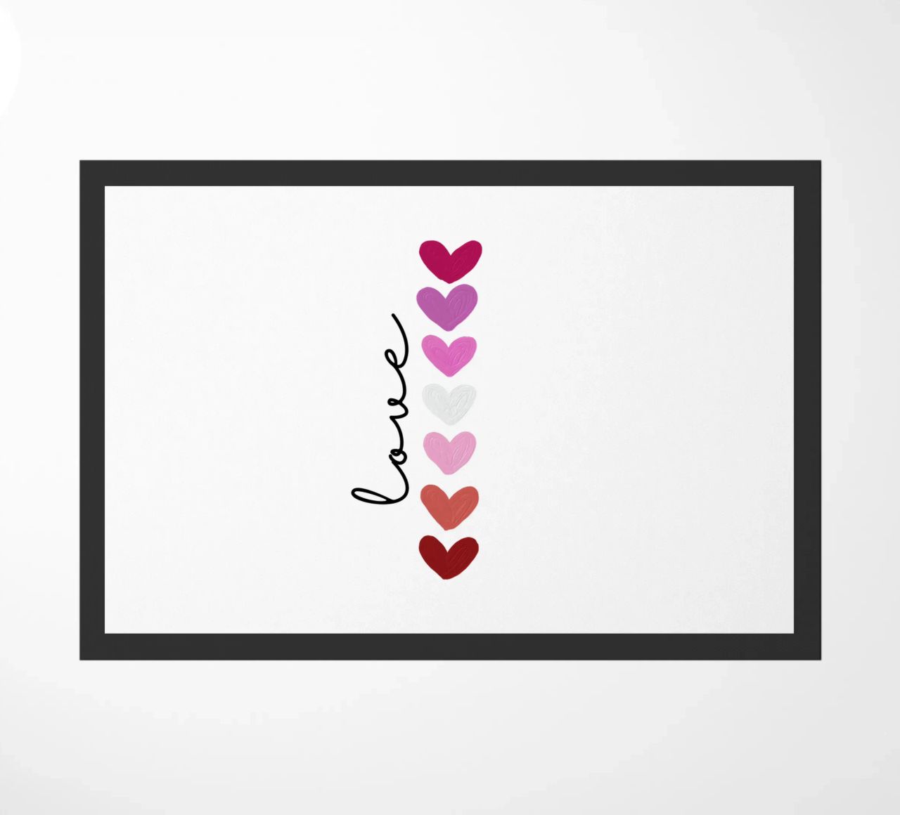 Scritte d'amore con cuori colorati zerbino da ArtDesign by KBK