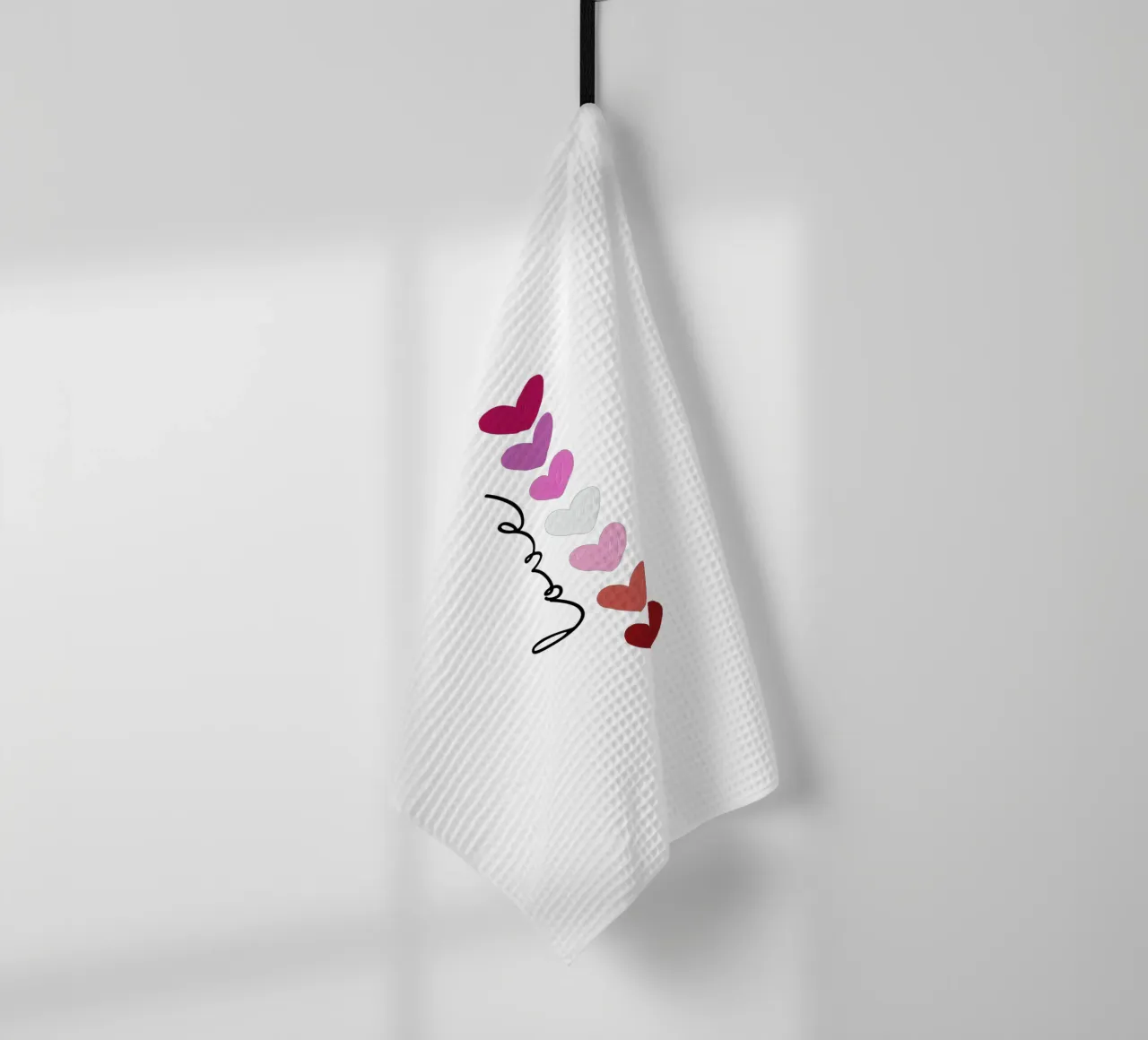 Scritte d'amore con cuori colorati canovaccio da cucina da ArtDesign by KBK
