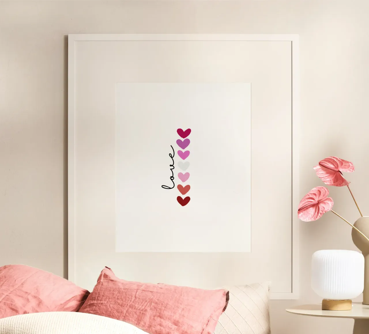 Scritte d'amore con cuori colorati carta hahnemühle da ArtDesign by KBK