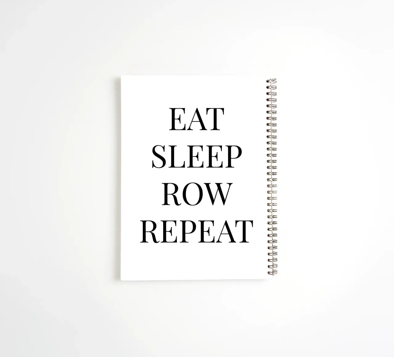Eat Sleep Row Repeat Typographical Rowing Crew Word Art spiral notebook by Summer Soul Co. - Quotes