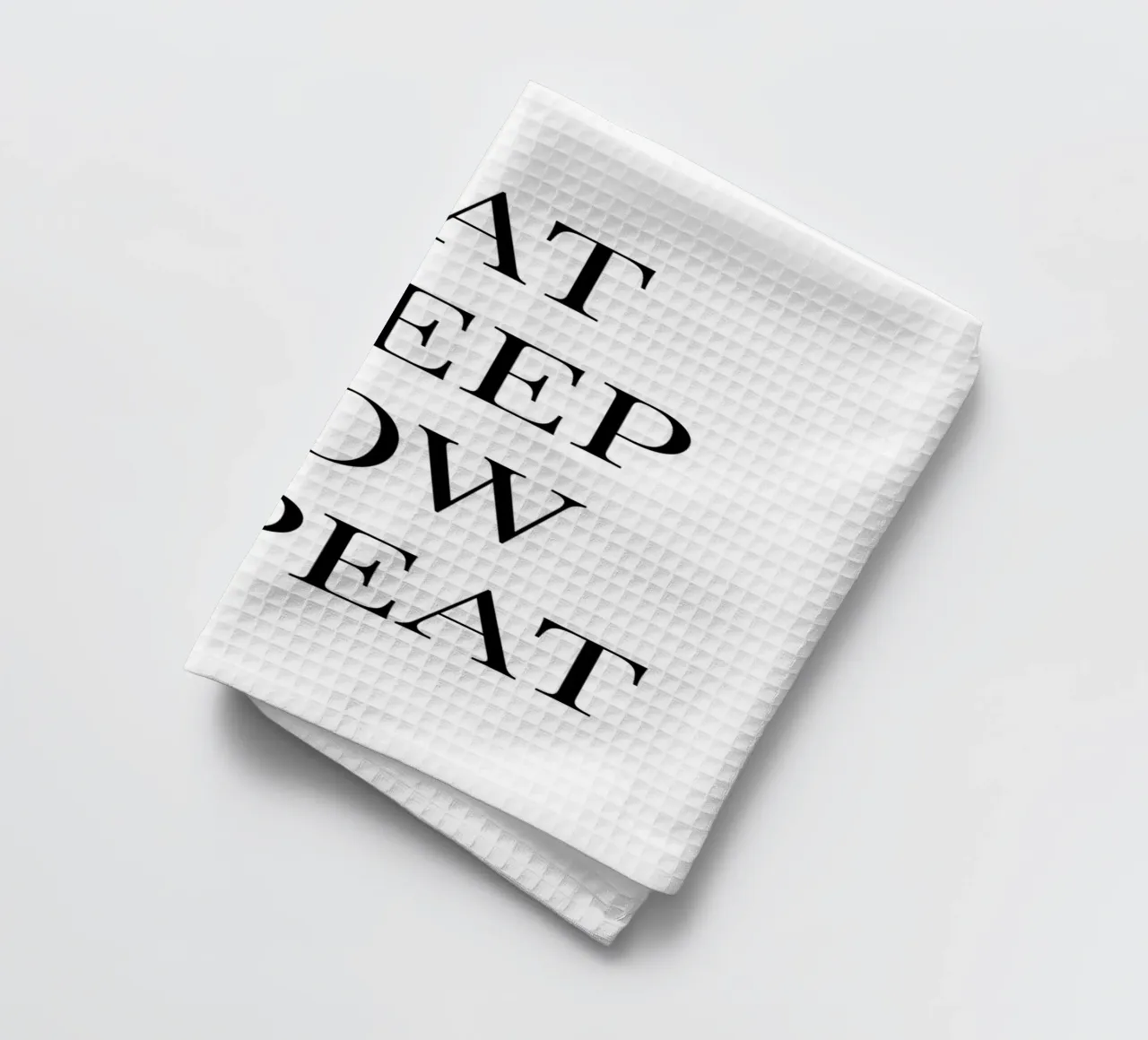 Eat Sleep Row Repeat Typographique Rowing Crew Word Art torchon de Summer Soul Co. - Quotes