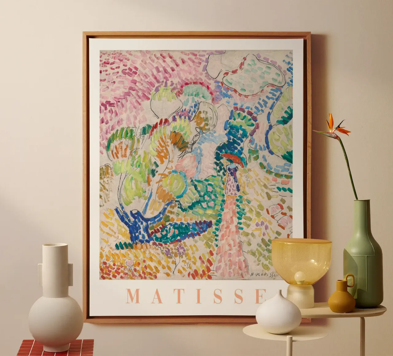 Kleurrijke Matisse Poster, Heldere Henri Matisse Abstracte Kunst canvas met Baklijst van ArtHaus