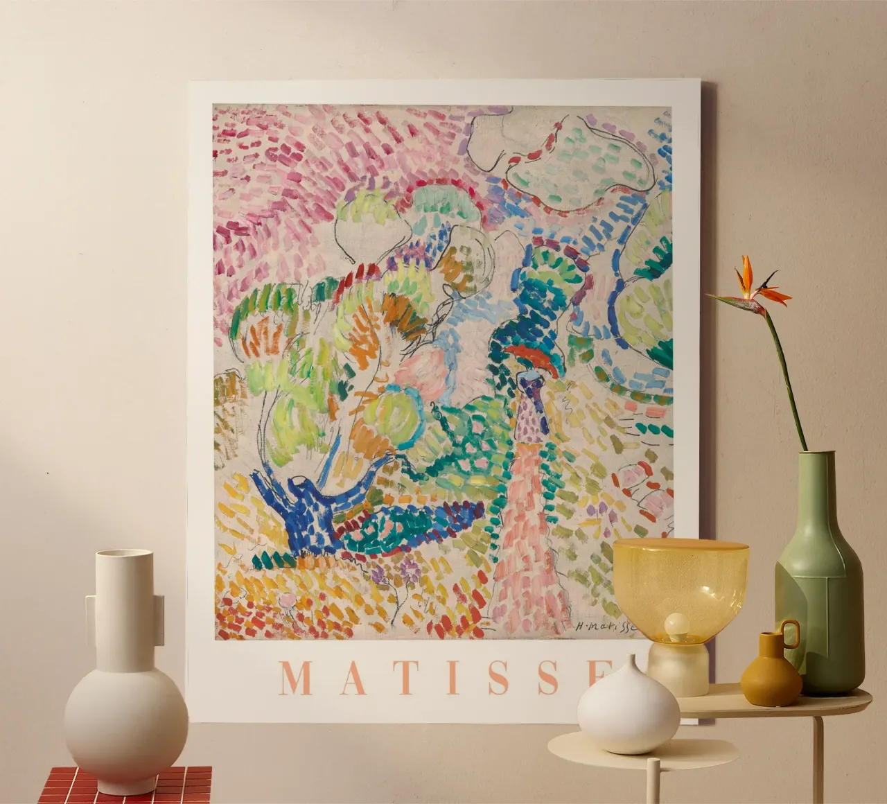 Kleurrijke Matisse Poster, Heldere Henri Matisse Abstracte Kunst canvas met Baklijst van ArtHaus