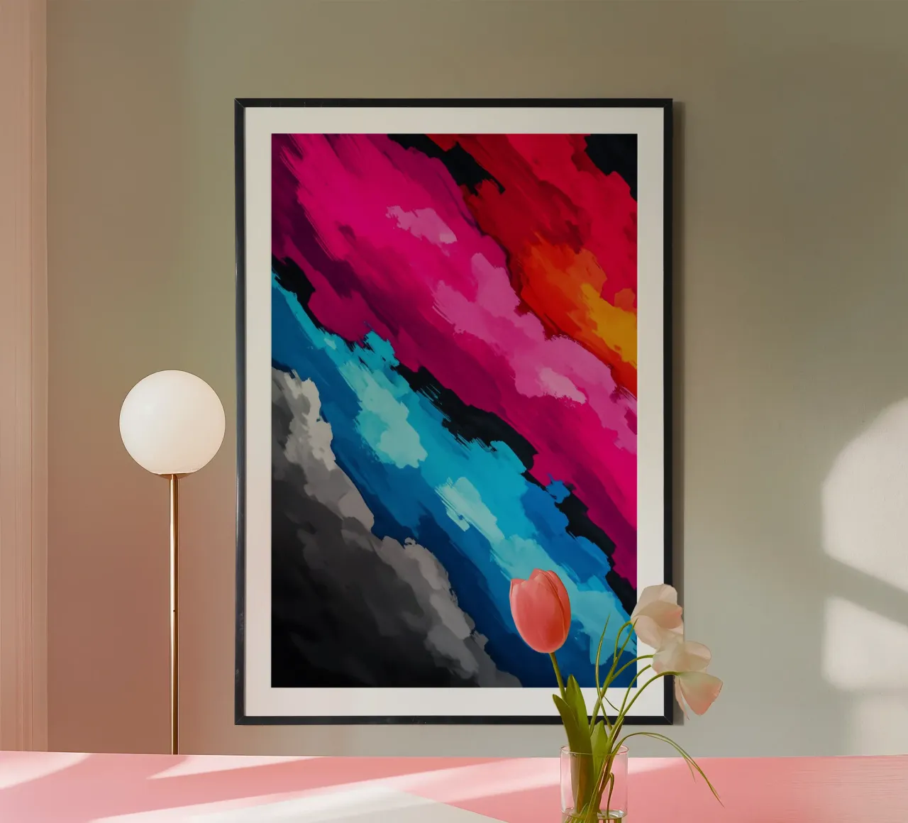 Esplosione di colori nel cielo delle emozioni poster con telaio in alluminio da melipo-art