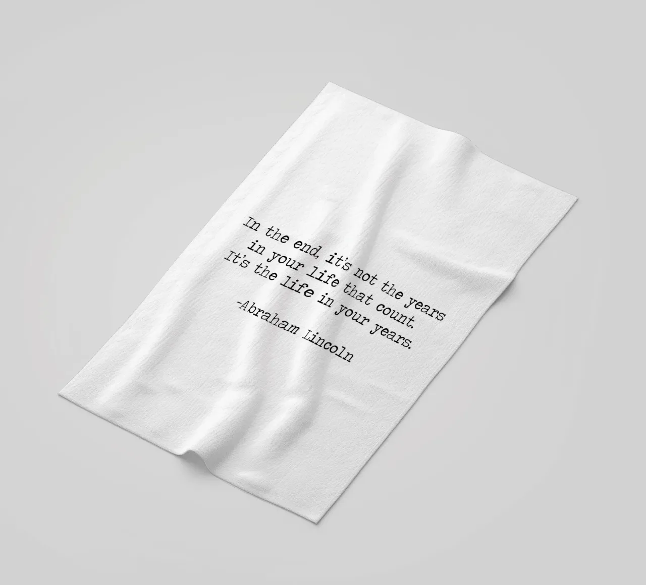 Its not the years in your life that count life in your years beach towel by Summer Soul Co. - Quotes