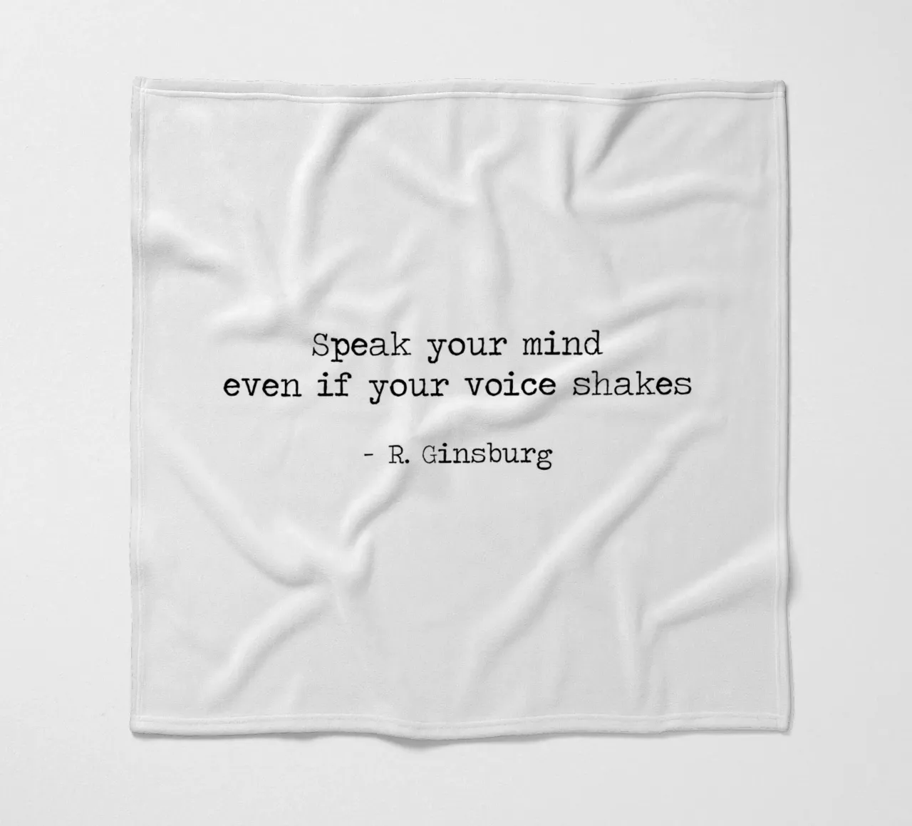 Speak Your Mind, Even if Your Voice Shakes - Ruth Ginsburg fleece blanket by Summer Soul Co. - Quotes