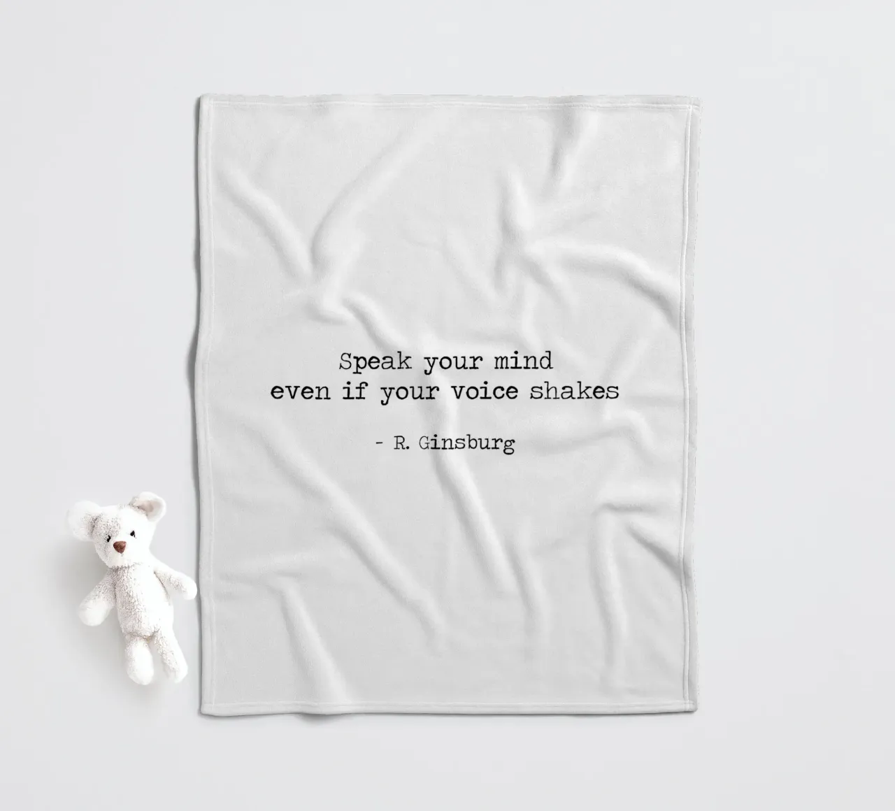 Speak Your Mind, Even if Your Voice Shakes - Ruth Ginsburg fleece blanket by Summer Soul Co. - Quotes
